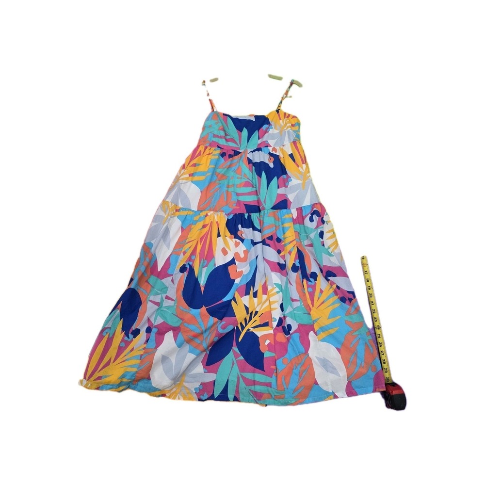J. Crew‎ Re-Imagined Maxi Dress Tropical Floral Tiered Sun Dress Cotton...
